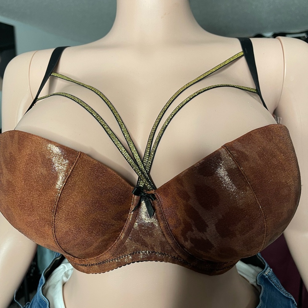 Brown Leopard Print Strappy Bra